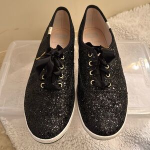 Kate spade sequined Ked’s sneakers in black size 8